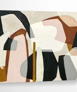 Abstract Painting on Canvas: Soft - Toned Organic Shapes - “Gentle Forms” bbf062