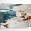 Blue Brown White Abstract Painting dUx239