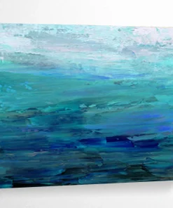 Blue Abstract Sea Painting On Canvas Rrz323