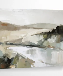 Abstract Landscape Painting for Rustic Cottage & Nature - Inspired Office meN863