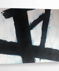 Black - White Geometric Abstract Painting for Modern Study & Art Gallery Corridor iGq282