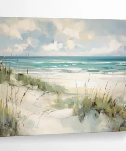 Coastal Abstract Painting with Soft Tones for Beach House Living Room & Relaxing Spa jNE056