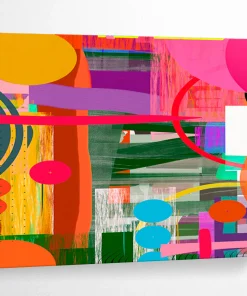 Bold Color Block Abstract Art for Modern Living Room & Trendy Office qgk284