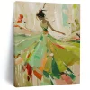 Abstract Expressionist Figure Art, Color - Blocked Dynamic Painting for Energetic Living Room & Dance Studio odDxxoZQ9354