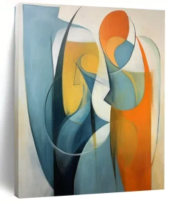 Abstract Expressionist Figure Art, Color - Blended Modern Painting for Creative Studio & Contemporary Living Room BwOKscwY6007