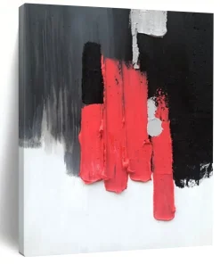 “Bold Red & Black Blocks” – Thick red, black, gray, white blocks, striking contrast DaS812