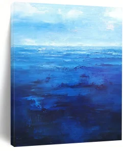 “Deep Blue Ocean” – Layers of deep and light blue, with bold brushstrokes creating a dynamic sea. mAP824