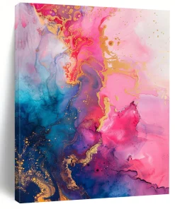 “Liquid Gold & Color Swirl” – Alcohol Ink Painting with Fluid Patterns qfQ344