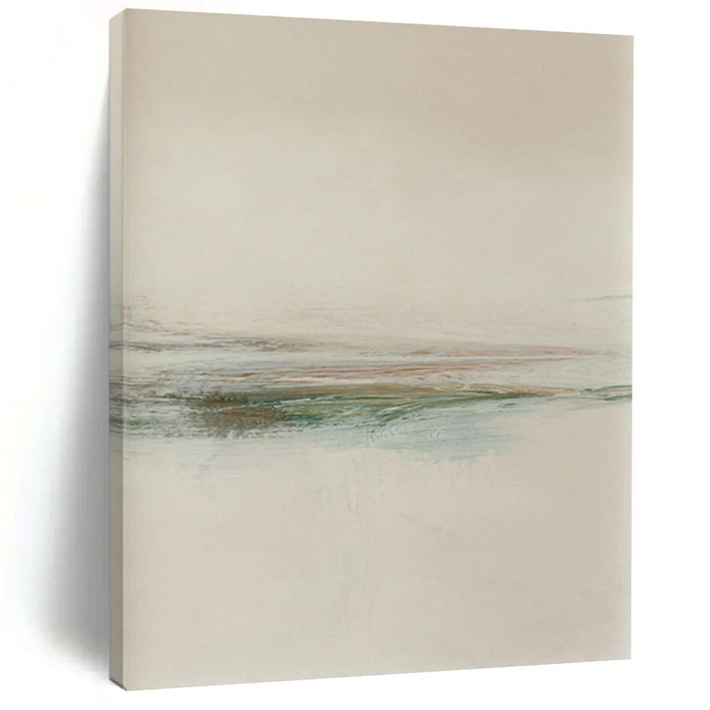 Minimalist Earth Layers – Abstract Landscape Oil with Delicate Strokes DoX825