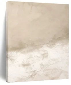 “Beige Textured Calm” – Beige & White Abstract Acrylic with Subtle Textures WhK950