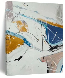 “Bold Strokes & Hues” – Colorful Abstract Acrylic with Dynamic Linework KGD552