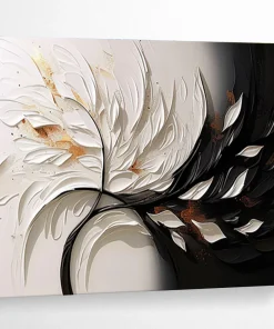 3D Textured Floral Abstract Painting on Canvas - “Elegant Petals” LET973