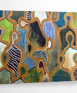 Abstract Figure Painting on Canvas - “Community Shapes” iYu359