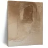 “Abstract Brown Sketch” - Minimalist Line Art on Canvas dhz1283