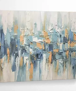 Abstract Cityscape Textured Painting on Canvas - “Urban Rhythm” lFC576