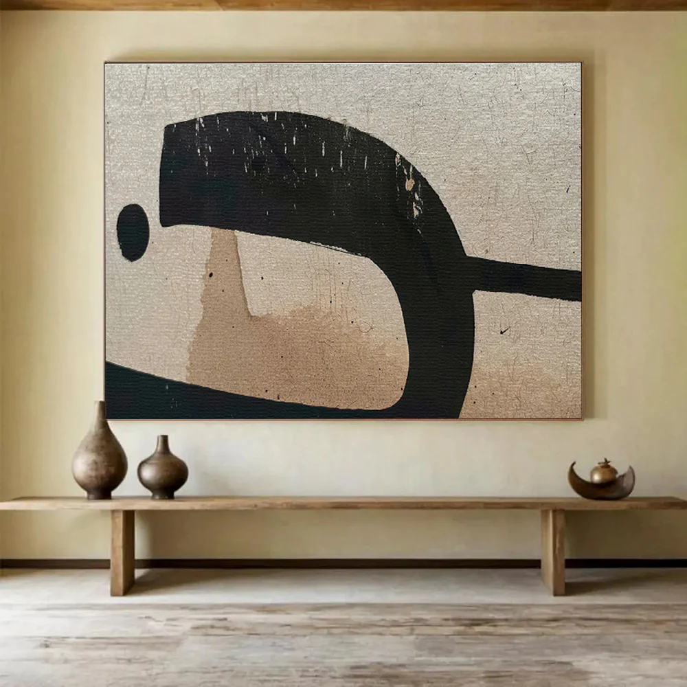 Abstract Painting on Canvas: Earth - Toned Textured Shapes - “Rustic Charm” mpK084 - Image 2
