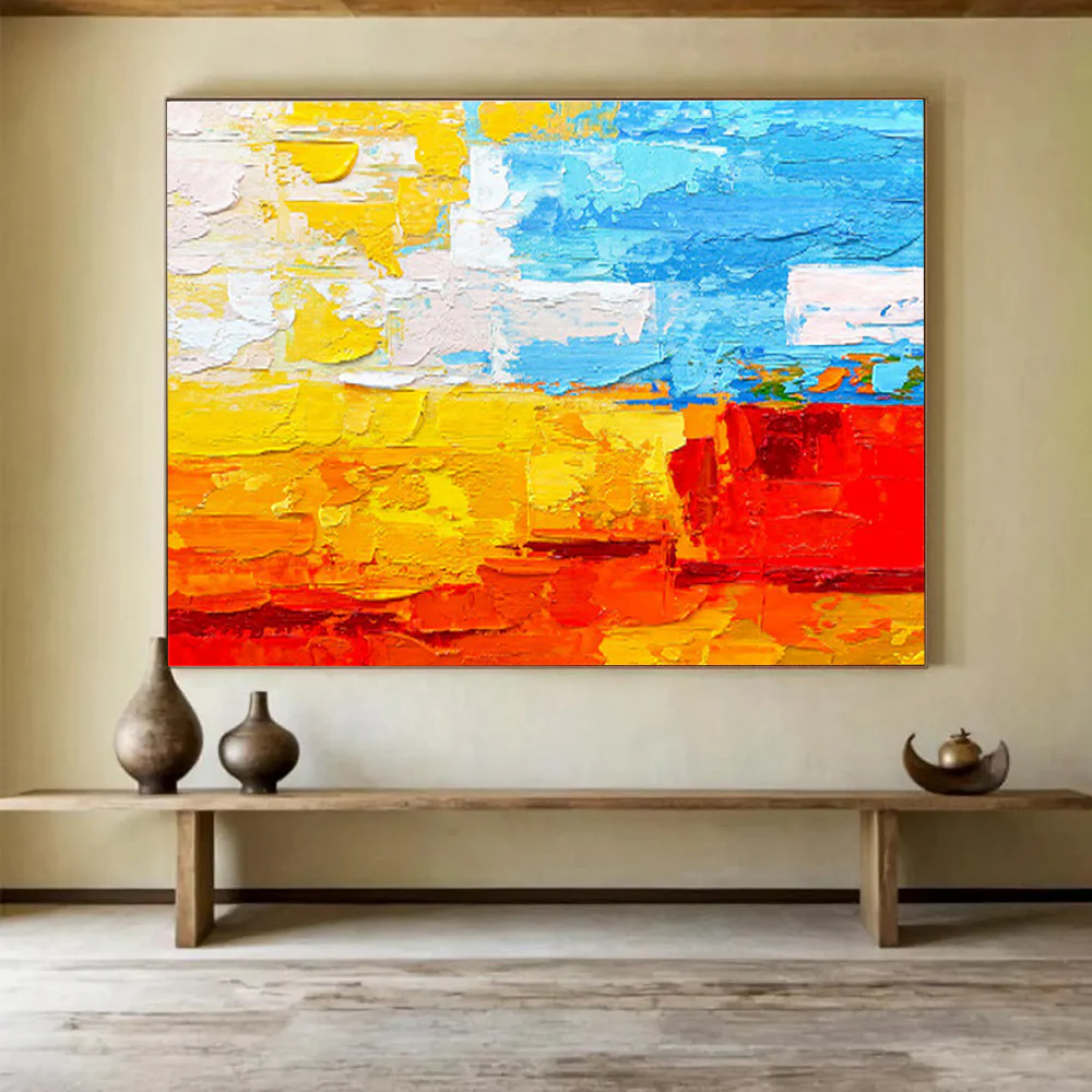 Color - Block Abstract Painting for Bright Living Room & Creative Kids’ Space Xvk350 - Image 2