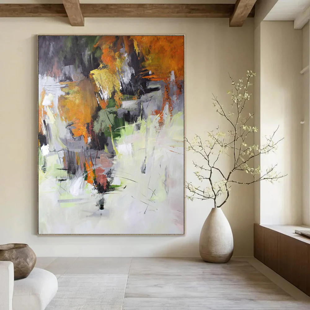 “Autumn - Toned Abstract Landscape” Abstract Painting on Canvas, Nature - Inspired Dining Decor pit5482 - Image 2