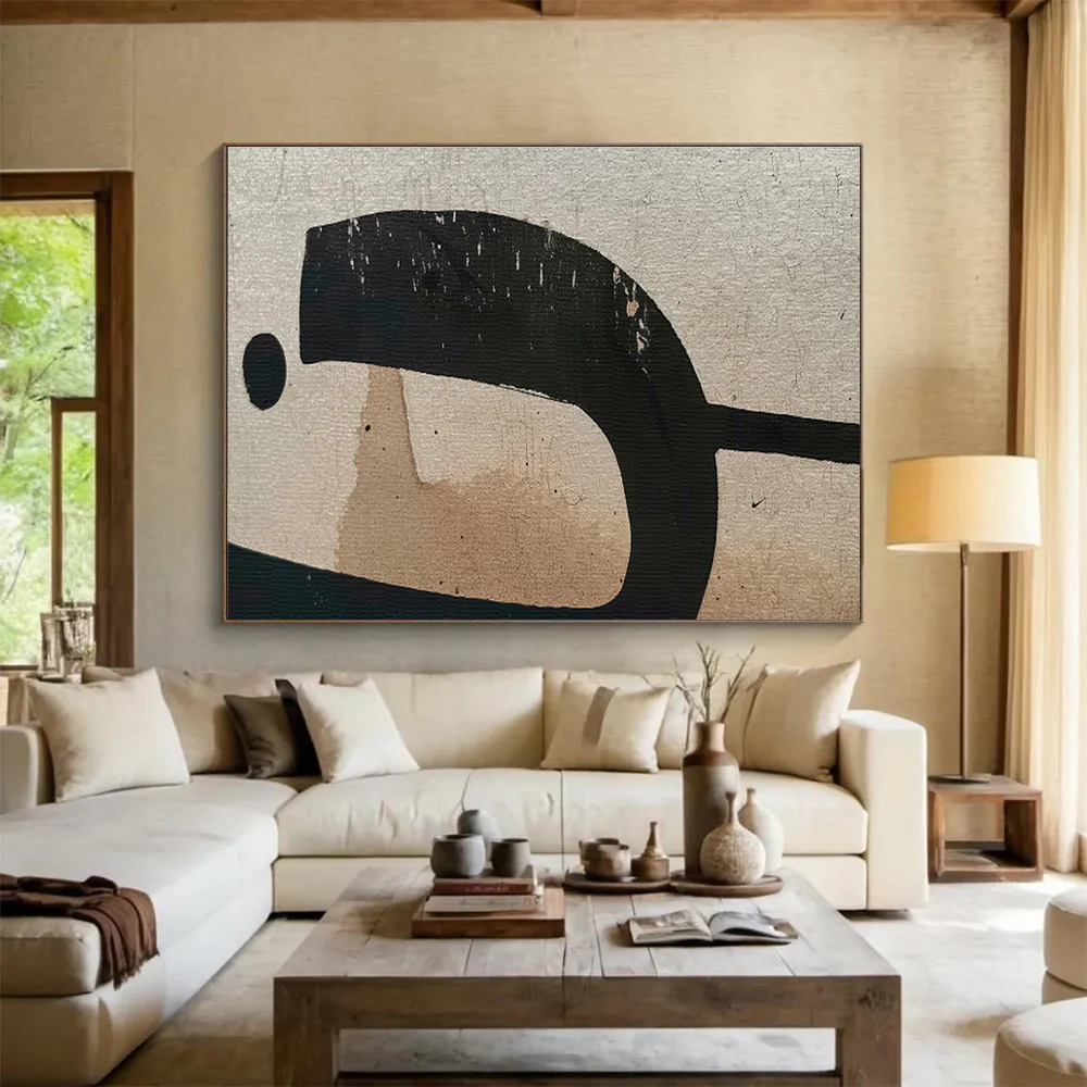 Abstract Painting on Canvas: Earth - Toned Textured Shapes - “Rustic Charm” mpK084 - Image 3