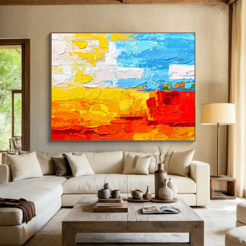 Color - Block Abstract Painting for Bright Living Room & Creative Kids’ Space Xvk350 - Image 3