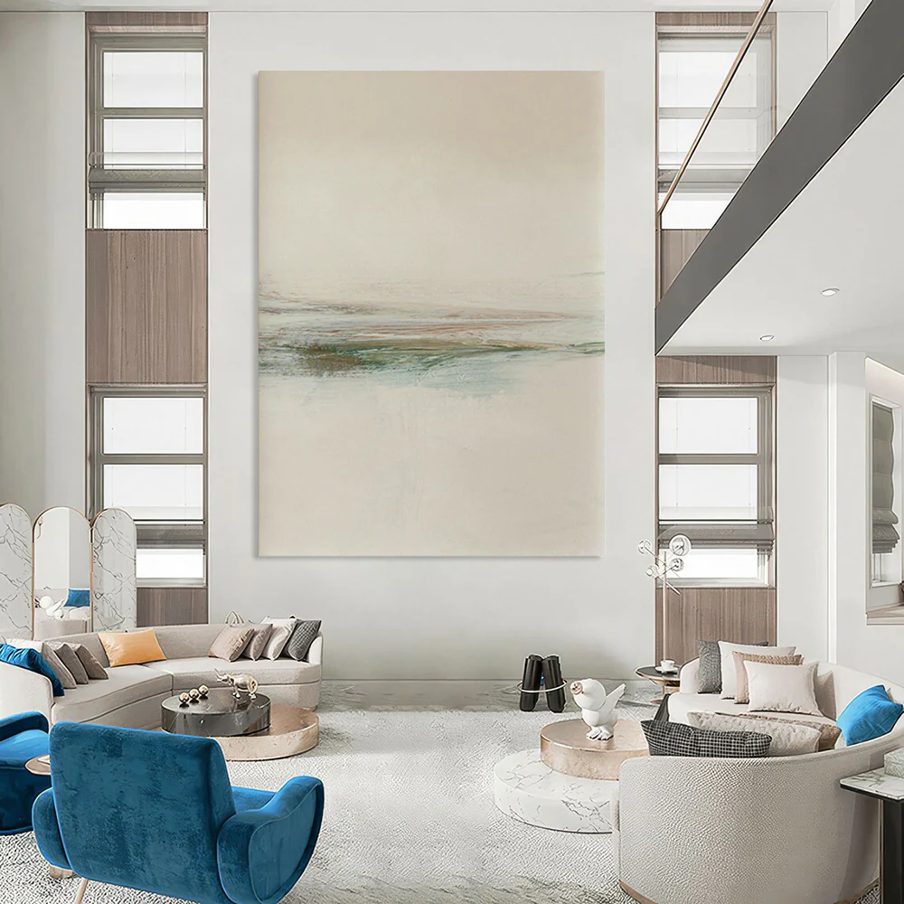 Minimalist Earth Layers – Abstract Landscape Oil with Delicate Strokes DoX825 - Image 3