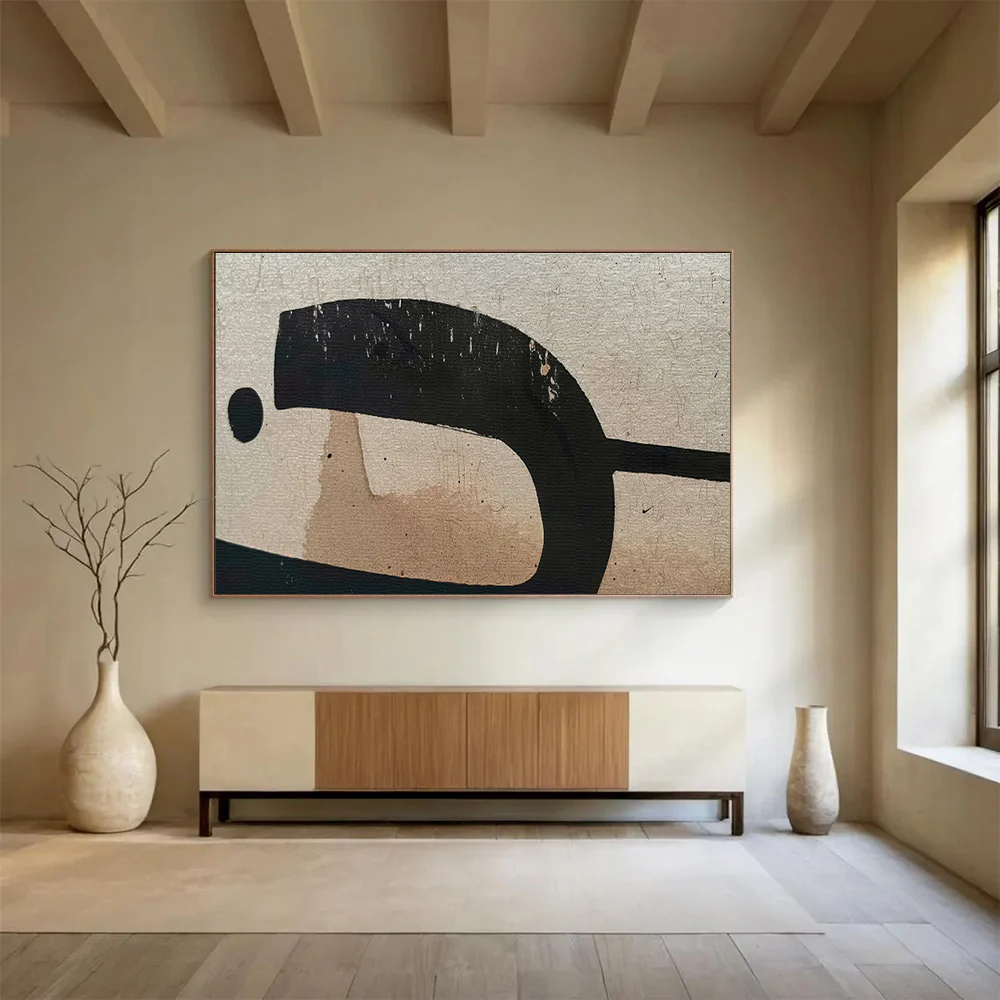 Abstract Painting on Canvas: Earth - Toned Textured Shapes - “Rustic Charm” mpK084 - Image 4