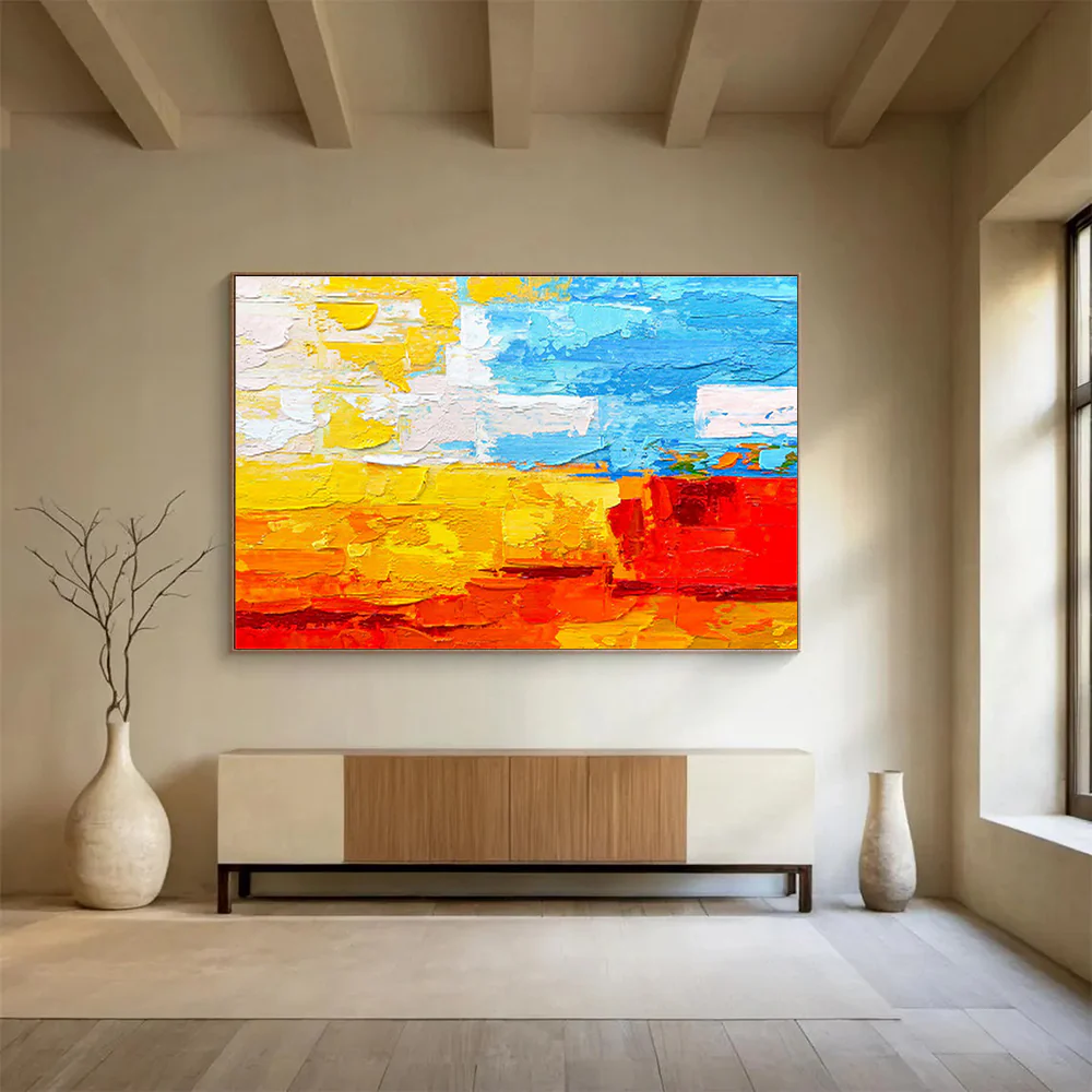 Color - Block Abstract Painting for Bright Living Room & Creative Kids’ Space Xvk350 - Image 4