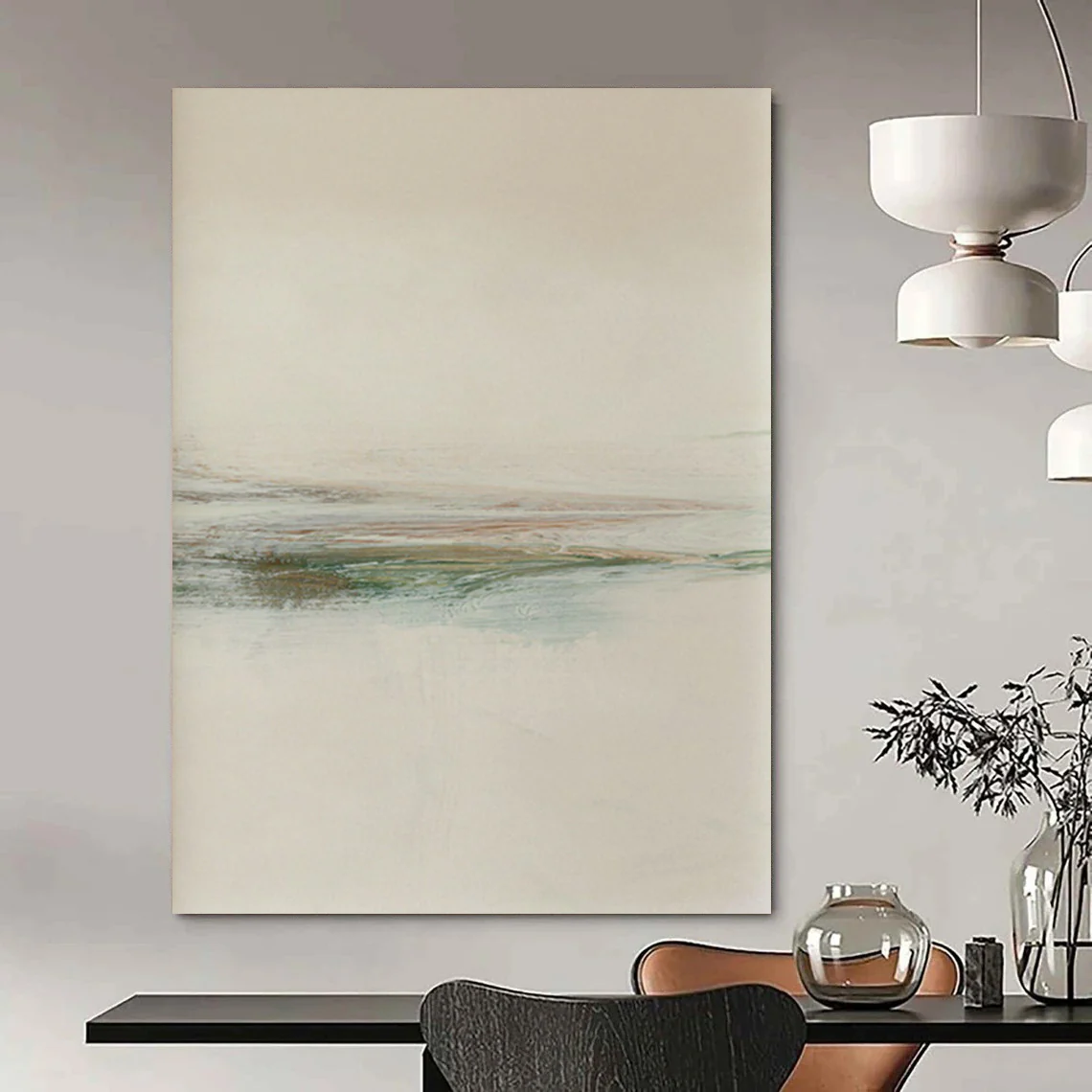 Minimalist Earth Layers – Abstract Landscape Oil with Delicate Strokes DoX825 - Image 5
