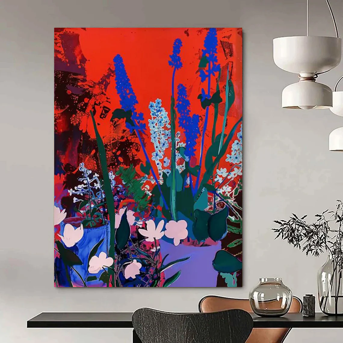 “Bold Color - Contrast Flower Garden” – Vibrant Floral Painting with Striking Color Choices mWf933 - Image 5