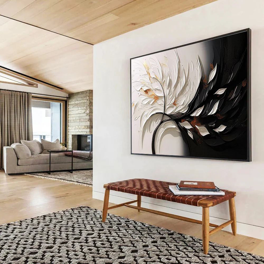 3D Textured Floral Abstract Painting on Canvas - “Elegant Petals” LET973 - Image 5
