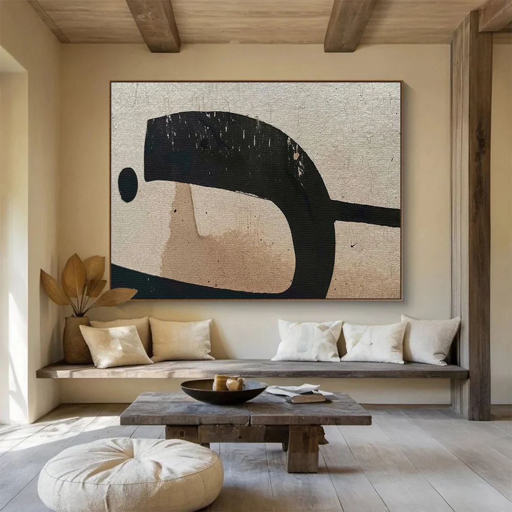 Abstract Painting on Canvas: Earth - Toned Textured Shapes - “Rustic Charm” mpK084 - Image 6