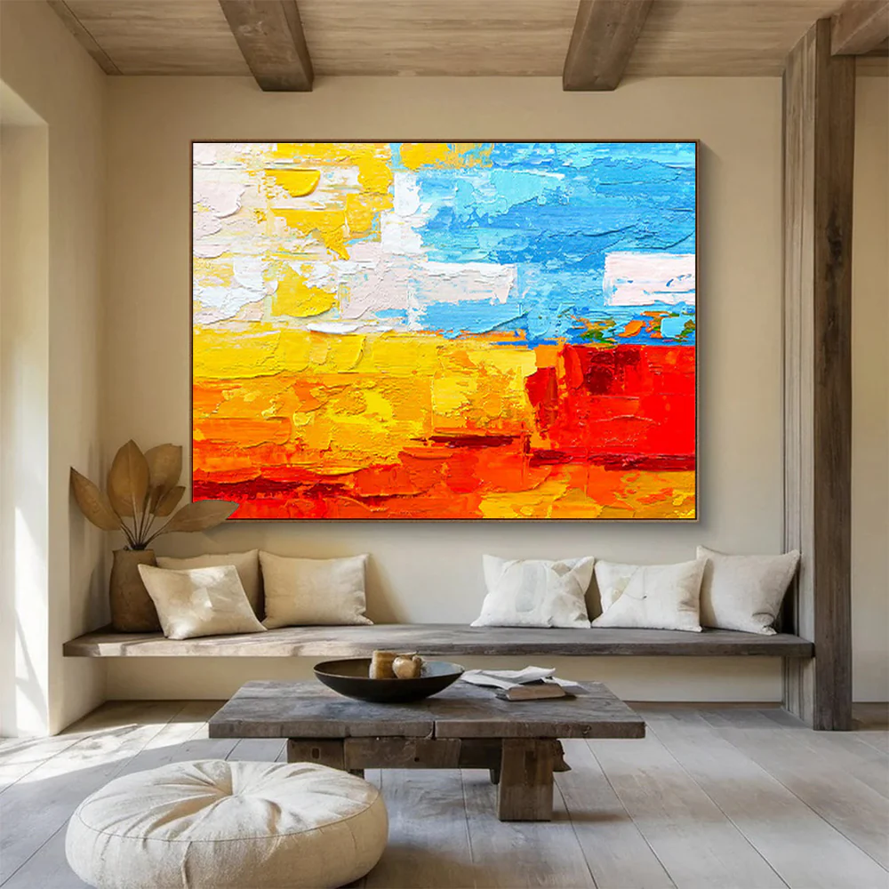 Color - Block Abstract Painting for Bright Living Room & Creative Kids’ Space Xvk350 - Image 6