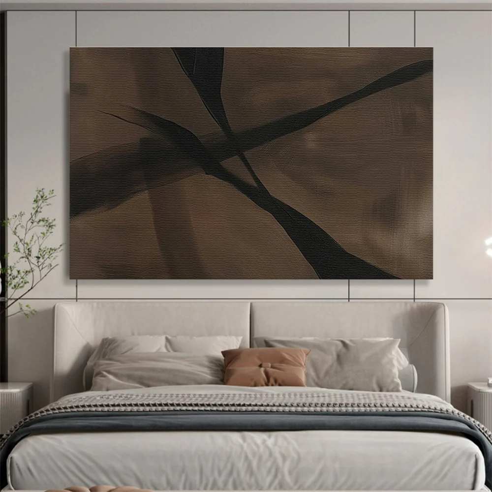 Abstract Painting on Canvas: Dark - Toned Organic Lines - “Mysterious Paths” aJS783 - Image 7