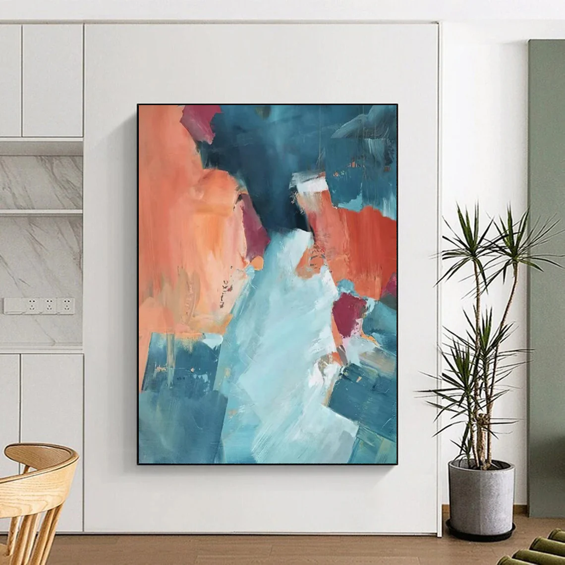 Bold Color - Block Abstract Art, Warm & Cool Tones for Coastal Living Room & Modern Dining Area EBAhOCeD7233 - Image 7