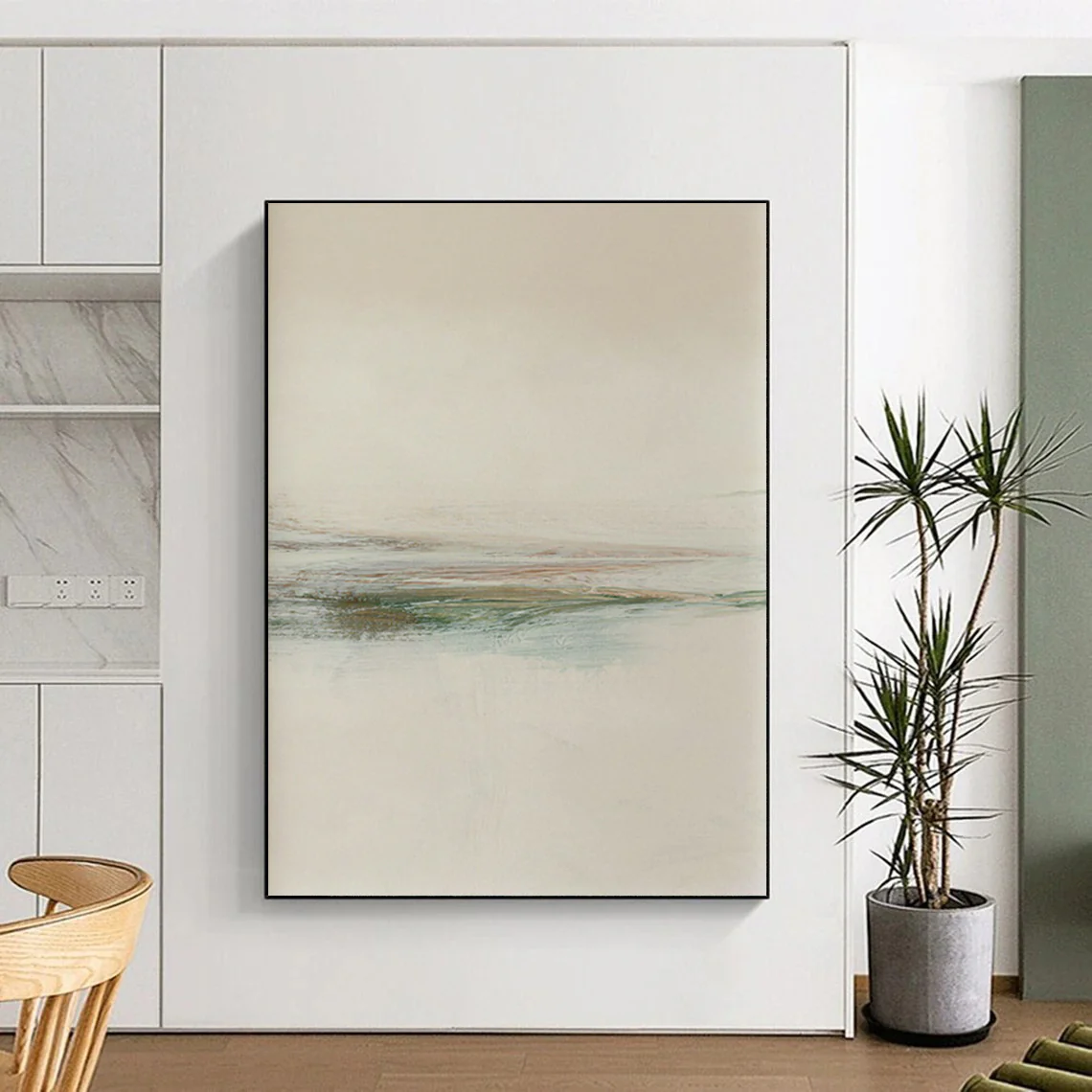Minimalist Earth Layers – Abstract Landscape Oil with Delicate Strokes DoX825 - Image 7