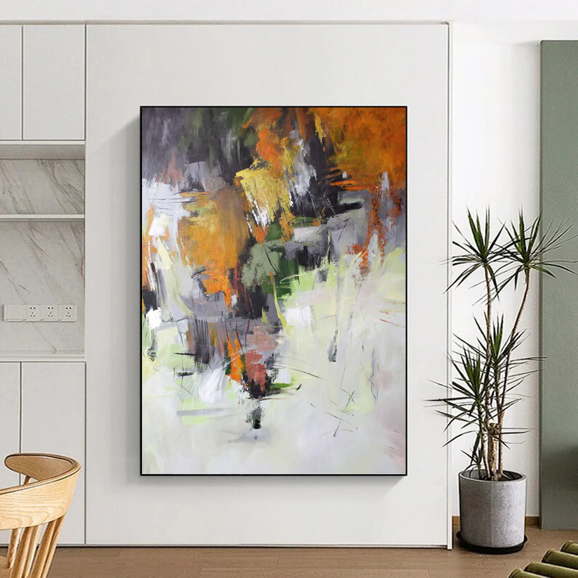 “Autumn - Toned Abstract Landscape” Abstract Painting on Canvas, Nature - Inspired Dining Decor pit5482 - Image 7