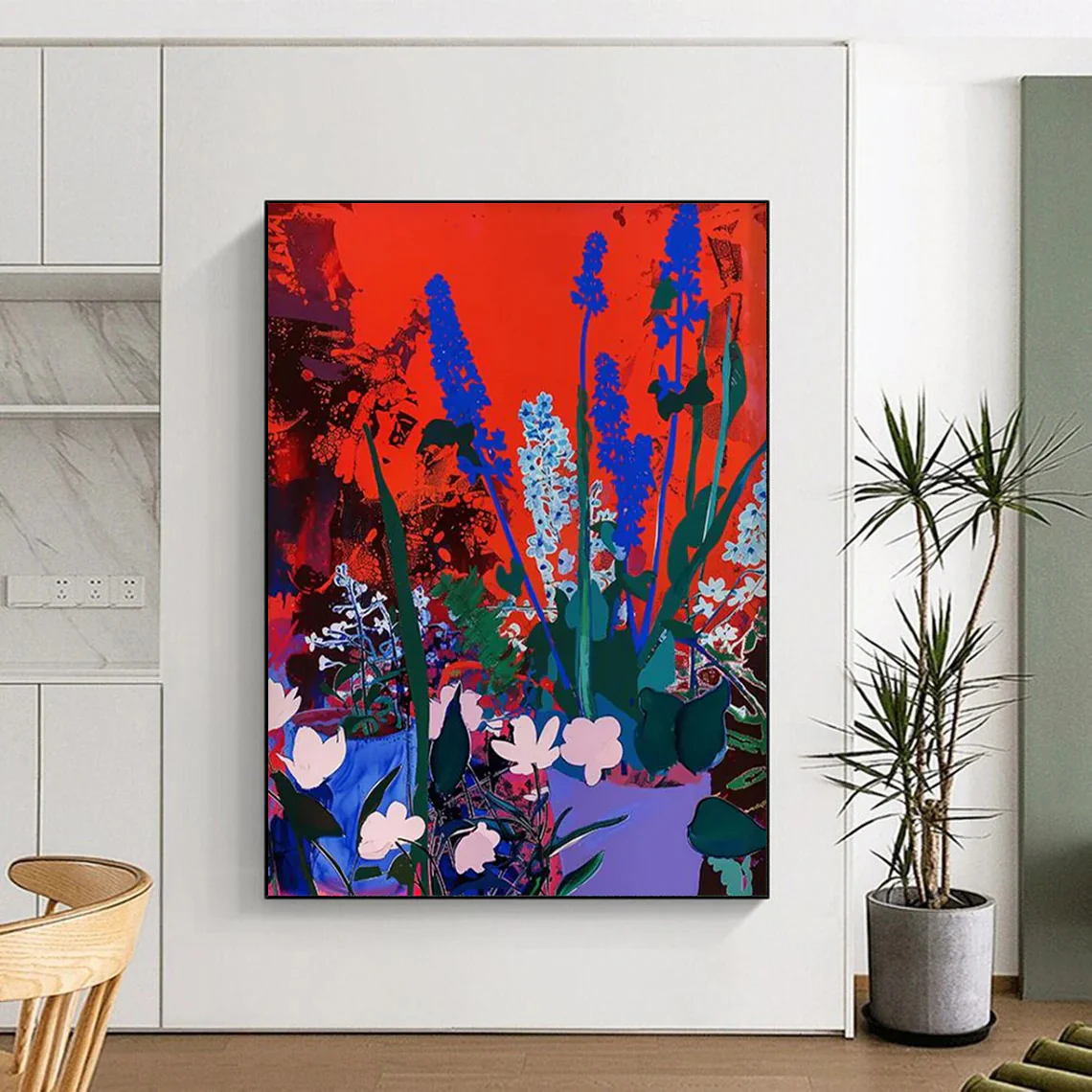 “Bold Color - Contrast Flower Garden” – Vibrant Floral Painting with Striking Color Choices mWf933 - Image 7