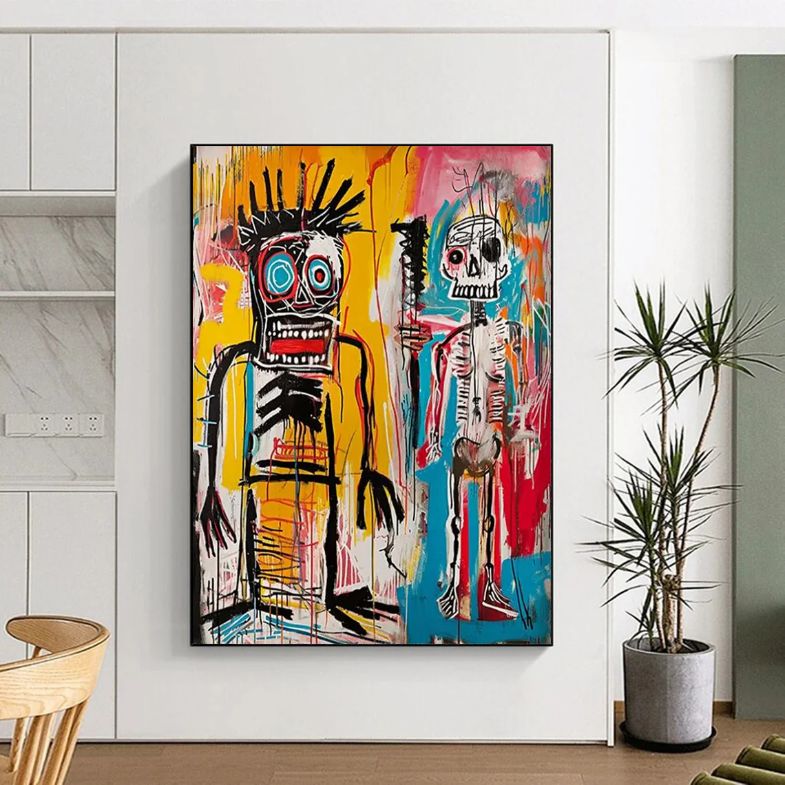 “Expressive Duo of Figures” – Raw Abstract Figurative Painting with Bold Lines BbJ350 - Image 7