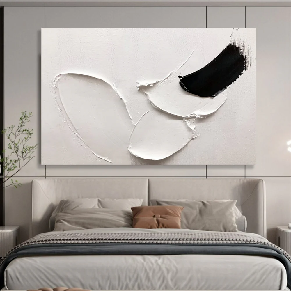 Black - White Abstract “Bold Strokes” Painting on Canvas, Dramatic Modern Art rRx872 - Image 7